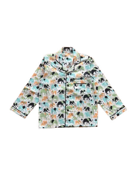 Green Elephant Printed Set